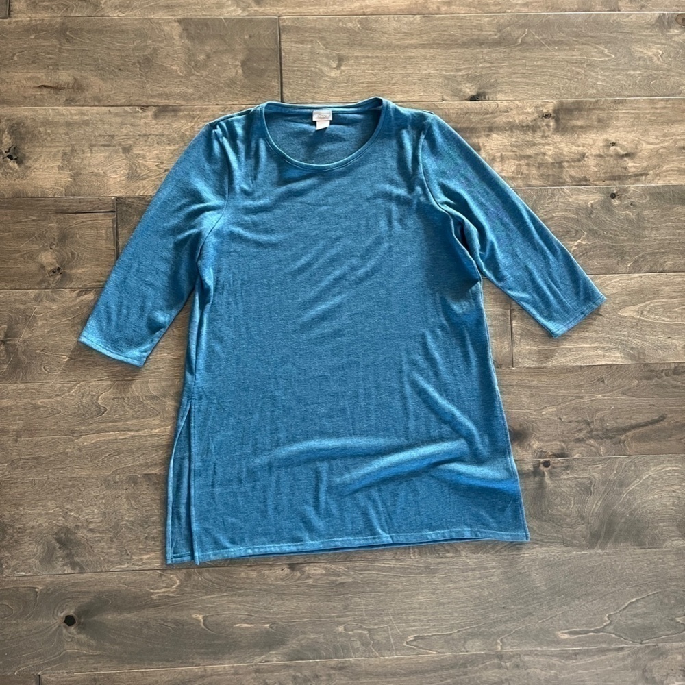 Chicos Blue Tunic Sweater (Size 2)